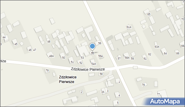 Zdziłowice Pierwsze, Zdziłowice Pierwsze, 55, mapa Zdziłowice Pierwsze