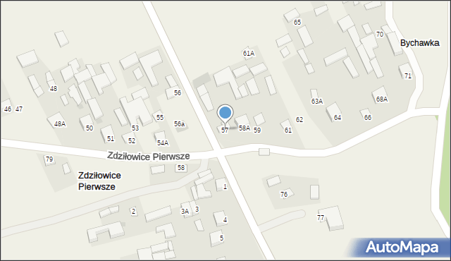 Zdziłowice Pierwsze, Zdziłowice Pierwsze, 57, mapa Zdziłowice Pierwsze