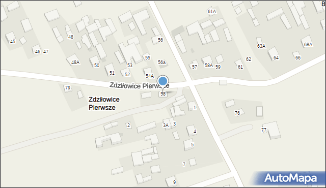 Zdziłowice Pierwsze, Zdziłowice Pierwsze, 58, mapa Zdziłowice Pierwsze