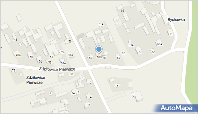 Zdziłowice Pierwsze, Zdziłowice Pierwsze, 58A, mapa Zdziłowice Pierwsze