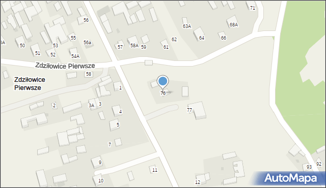 Zdziłowice Pierwsze, Zdziłowice Pierwsze, 76, mapa Zdziłowice Pierwsze