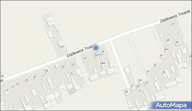 Zdziłowice Trzecie, Zdziłowice Trzecie, 24, mapa Zdziłowice Trzecie