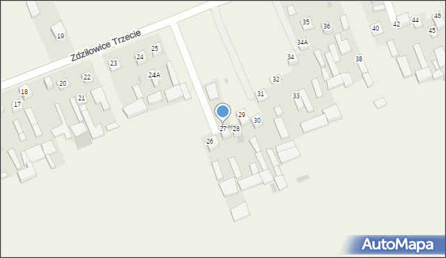 Zdziłowice Trzecie, Zdziłowice Trzecie, 27, mapa Zdziłowice Trzecie