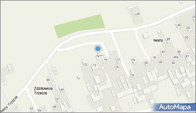 Zdziłowice Trzecie, Zdziłowice Trzecie, 74, mapa Zdziłowice Trzecie