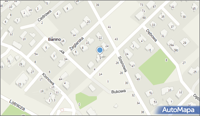 Banino, Żeglarska, 2, mapa Banino