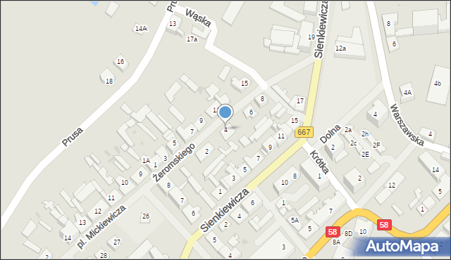 Biała Piska, Żeromskiego Stefana, 4, mapa Biała Piska