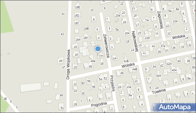 Biała Podlaska, Zelwerowicza Aleksandra, 2A, mapa Białej Podlaskiej