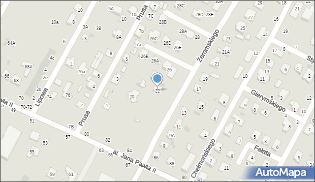 Biała Podlaska, Żeromskiego Stefana, 22, mapa Białej Podlaskiej