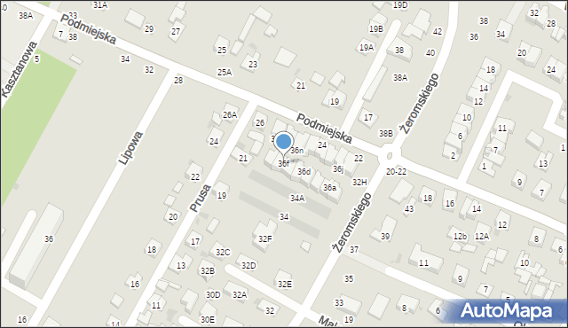 Biała Podlaska, Żeromskiego Stefana, 36f, mapa Białej Podlaskiej