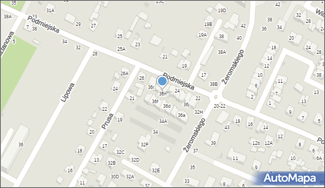 Biała Podlaska, Żeromskiego Stefana, 36n, mapa Białej Podlaskiej