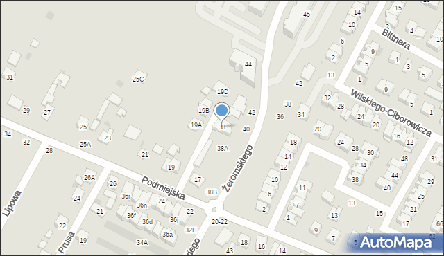 Biała Podlaska, Żeromskiego Stefana, 38, mapa Białej Podlaskiej