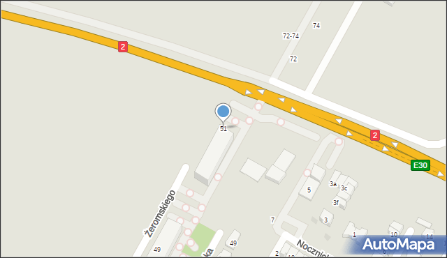 Biała Podlaska, Żeromskiego Stefana, 51, mapa Białej Podlaskiej