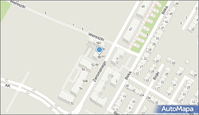 Biała Podlaska, Żeromskiego Stefana, 58, mapa Białej Podlaskiej
