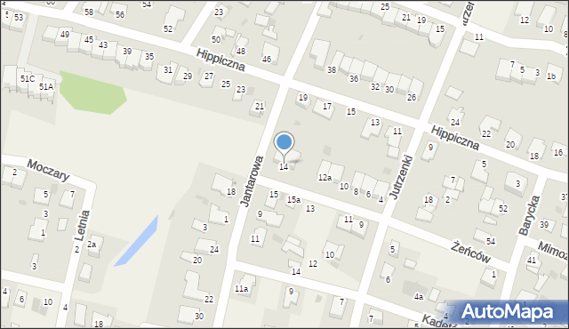 Białe Błota, Żeńców, 14, mapa Białe Błota