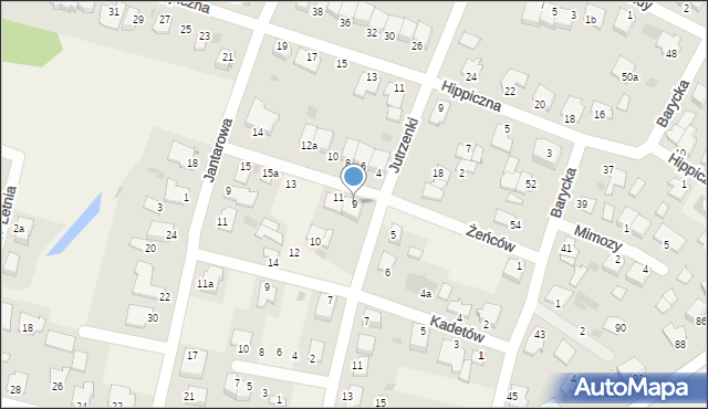 Białe Błota, Żeńców, 9, mapa Białe Błota