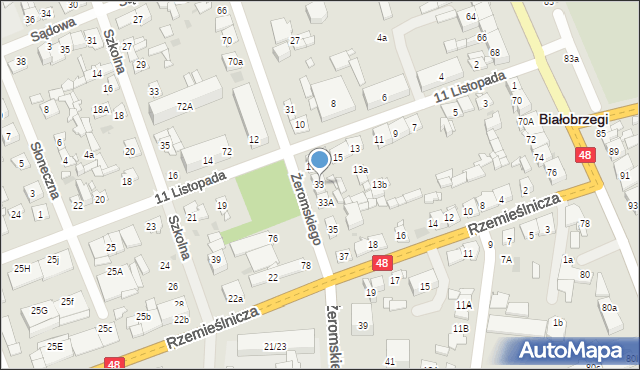 Białobrzegi, Żeromskiego Stefana, 33, mapa Białobrzegi