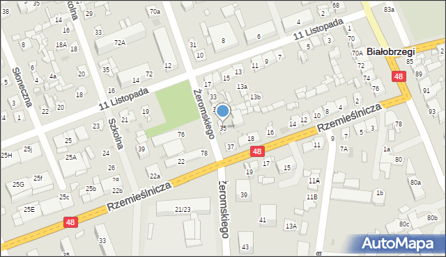 Białobrzegi, Żeromskiego Stefana, 35, mapa Białobrzegi
