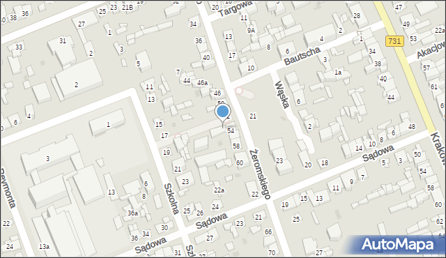 Białobrzegi, Żeromskiego Stefana, 54b, mapa Białobrzegi