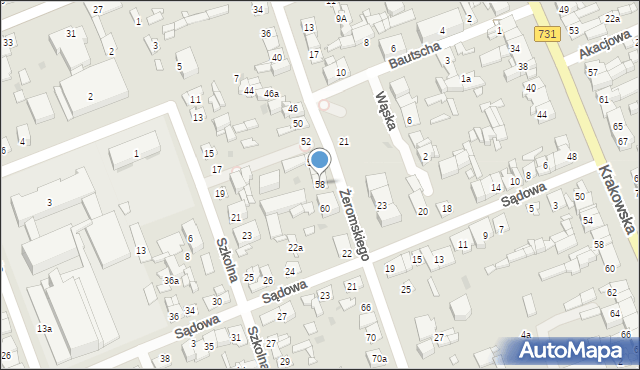 Białobrzegi, Żeromskiego Stefana, 58, mapa Białobrzegi