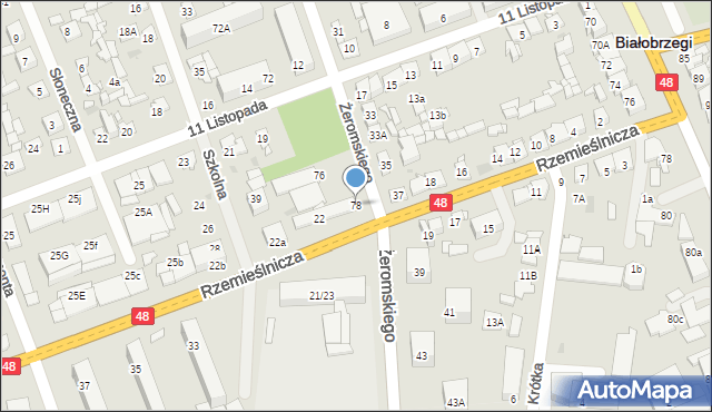 Białobrzegi, Żeromskiego Stefana, 78, mapa Białobrzegi