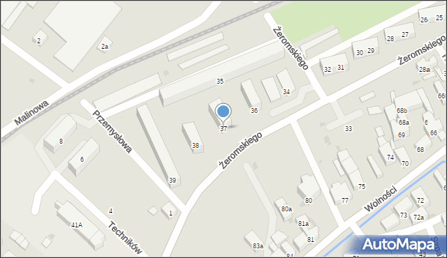 Bielawa, Żeromskiego Stefana, 37, mapa Bielawa