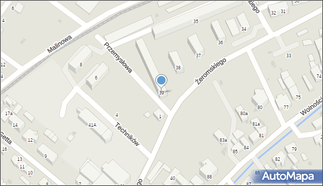 Bielawa, Żeromskiego Stefana, 39, mapa Bielawa