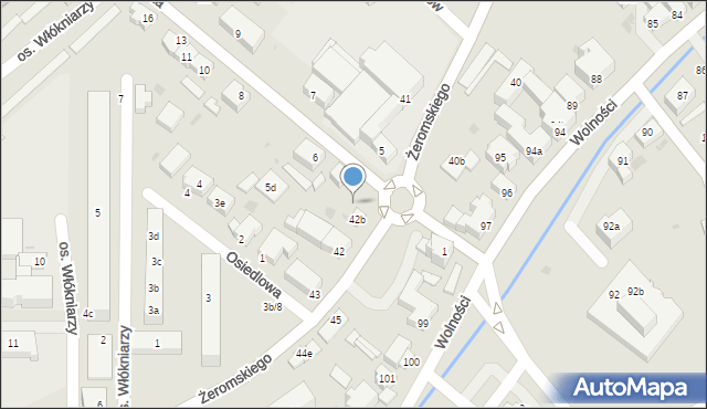Bielawa, Żeromskiego Stefana, 42a, mapa Bielawa