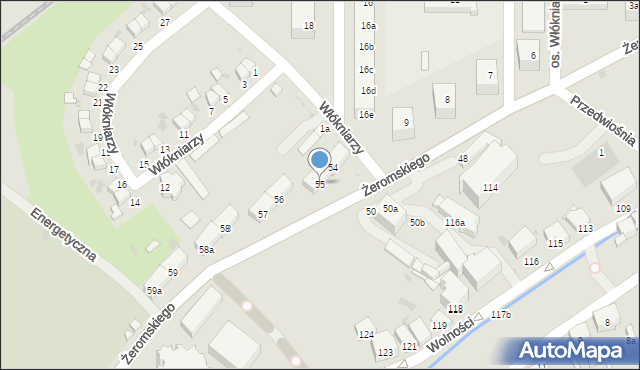 Bielawa, Żeromskiego Stefana, 55, mapa Bielawa