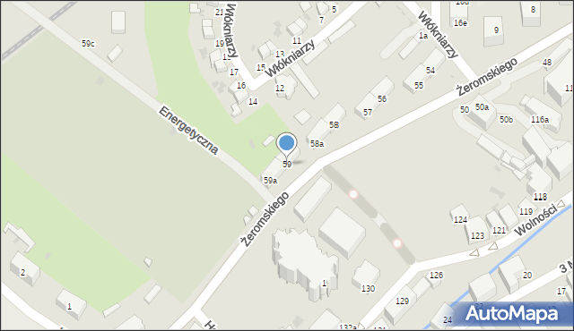 Bielawa, Żeromskiego Stefana, 59, mapa Bielawa