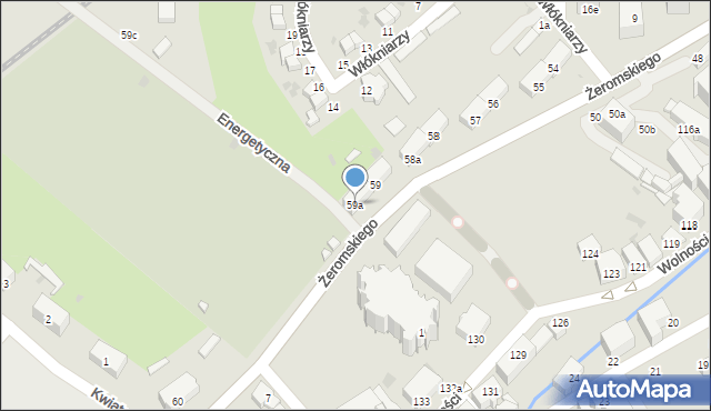 Bielawa, Żeromskiego Stefana, 59a, mapa Bielawa