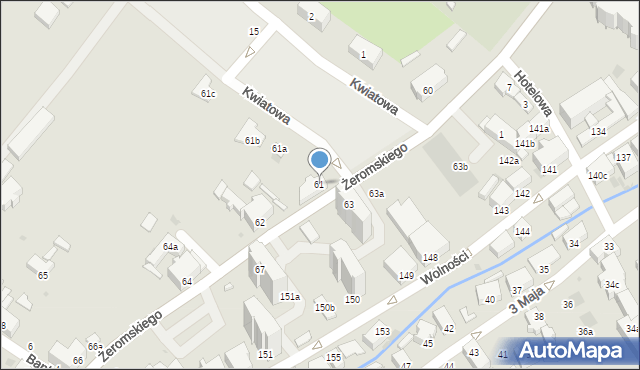 Bielawa, Żeromskiego Stefana, 61, mapa Bielawa