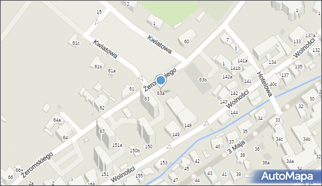 Bielawa, Żeromskiego Stefana, 63a, mapa Bielawa