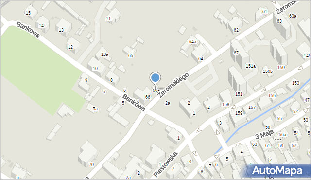 Bielawa, Żeromskiego Stefana, 66a, mapa Bielawa
