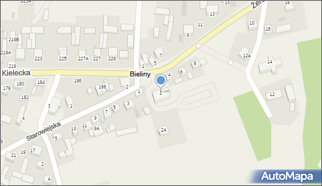Bieliny, Żeromskiego Stefana, 2, mapa Bieliny