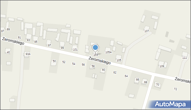 Bieliny, Żeromskiego Stefana, 103, mapa Bieliny
