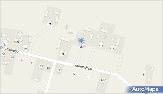 Bieliny, Żeromskiego Stefana, 111, mapa Bieliny