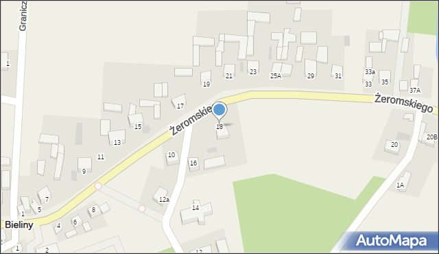 Bieliny, Żeromskiego Stefana, 18, mapa Bieliny