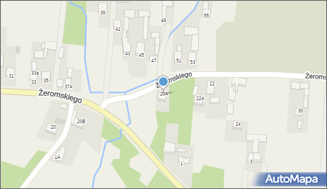 Bieliny, Żeromskiego Stefana, 20A, mapa Bieliny