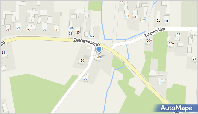 Bieliny, Żeromskiego Stefana, 20B, mapa Bieliny