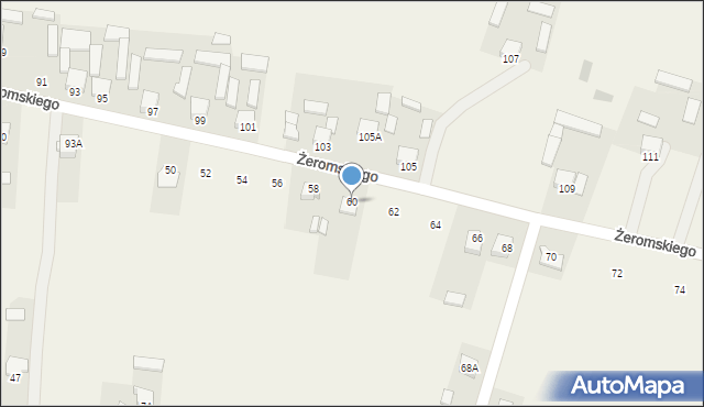 Bieliny, Żeromskiego Stefana, 60, mapa Bieliny