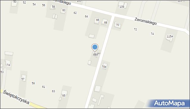 Bieliny, Żeromskiego Stefana, 68A, mapa Bieliny