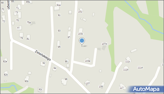 Bielsko-Biała, Żeleńskiego Władysława, 103b, mapa Bielsko-Białej