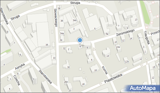 Bielsko-Biała, Żeromskiego Stefana, 4, mapa Bielsko-Białej