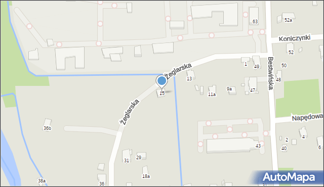 Bielsko-Biała, Żeglarska, 15, mapa Bielsko-Białej