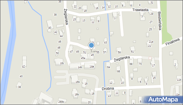 Bielsko-Biała, Żeglarska, 53, mapa Bielsko-Białej