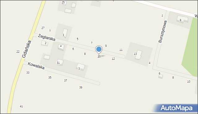 Bieszkowice, Żeglarska, 10, mapa Bieszkowice