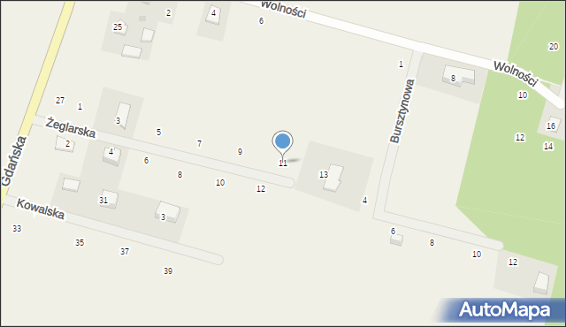 Bieszkowice, Żeglarska, 11, mapa Bieszkowice