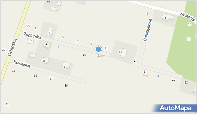 Bieszkowice, Żeglarska, 12, mapa Bieszkowice