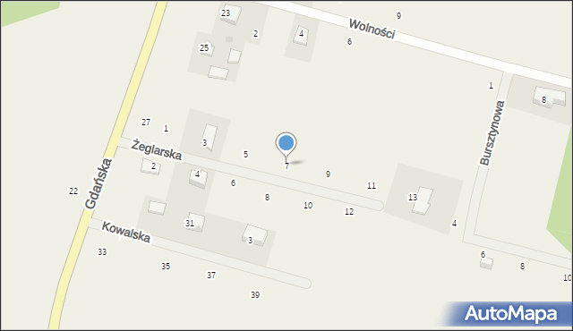 Bieszkowice, Żeglarska, 7, mapa Bieszkowice