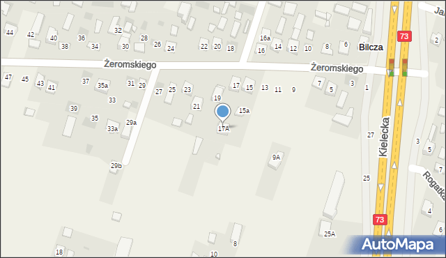 Bilcza, Żeromskiego Stefana, 17A, mapa Bilcza